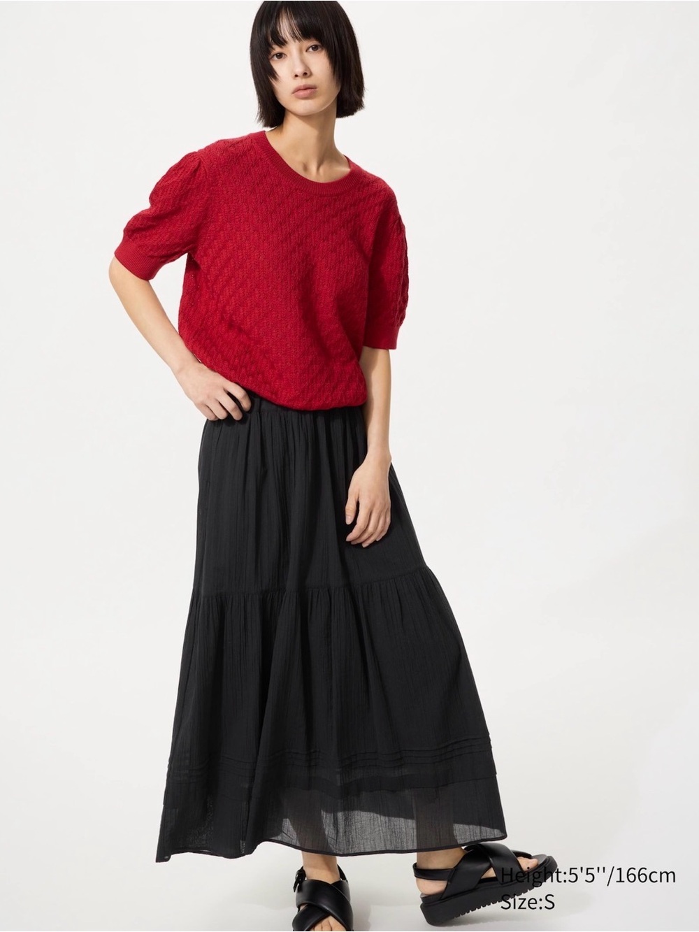 Uniqlo Black Tiered Maxi Skirt